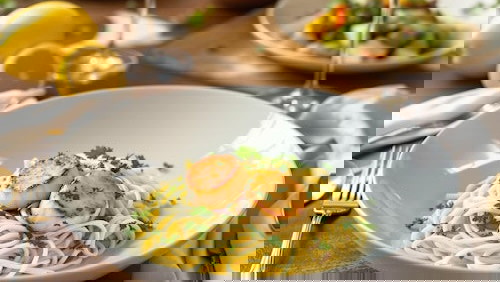 Capellini with Lemon and Scallops