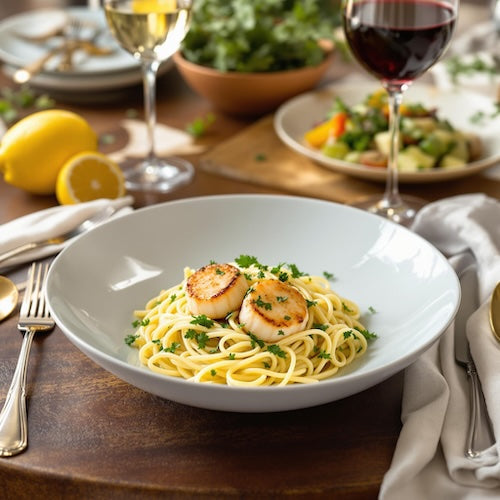 Capellini with Lemon and Scallops