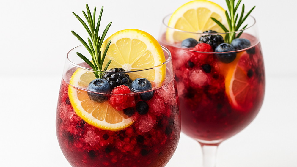 Image of Sommerlicher Mocktail mit Rosmarin-Beeren-Eistee