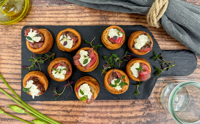 Mini Yorkshire Puddings with Wagyu Beef