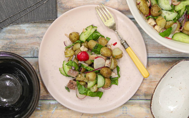 Smoked Eel & Jersey Potatoes Salad