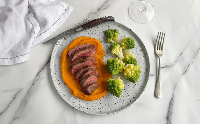 Wagyu Fillet with Smoked Garlic and Miso Pumpkin Puree