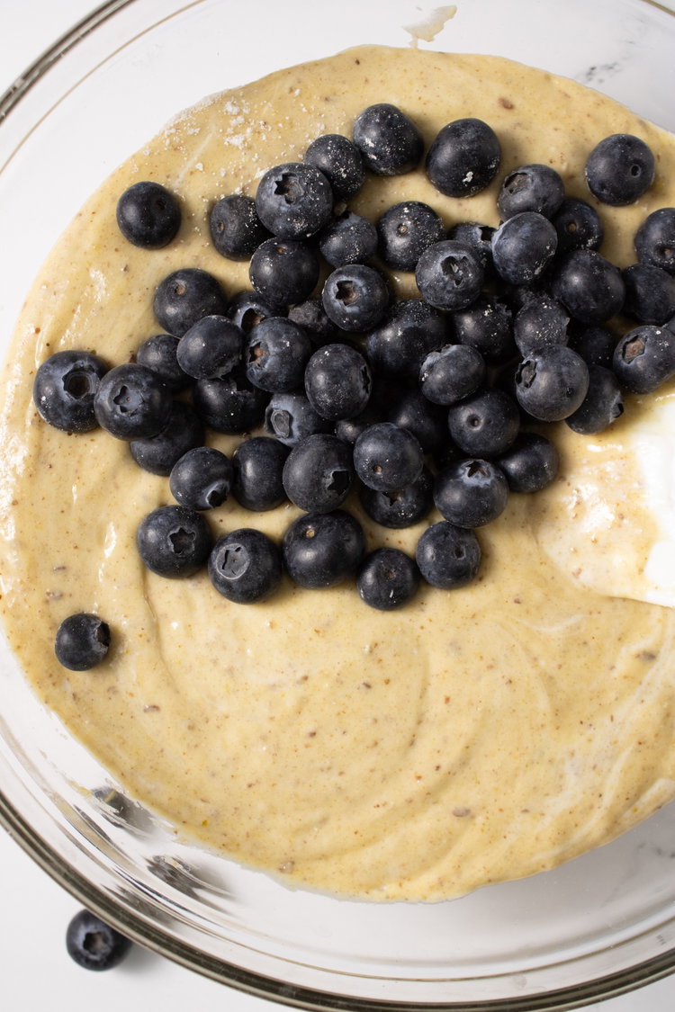 Image of Fold in sour cream and fresh blueberries