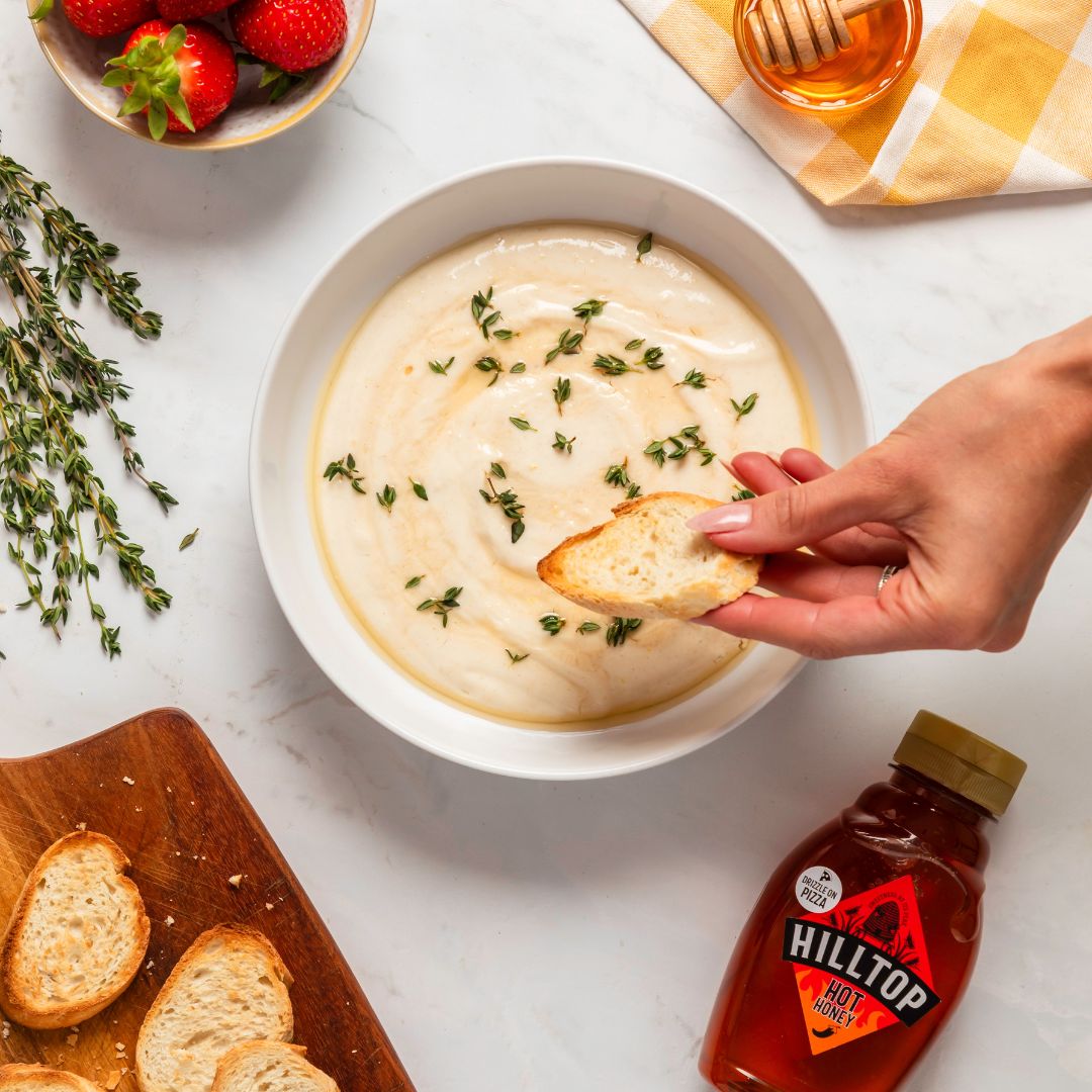 Creamy Honey Whipped Ricotta Dip With Fresh Herbs & Citrus