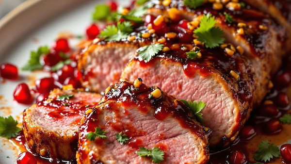 Image of Pork Tenderloin with Pomegranate Blood Orange Glaze