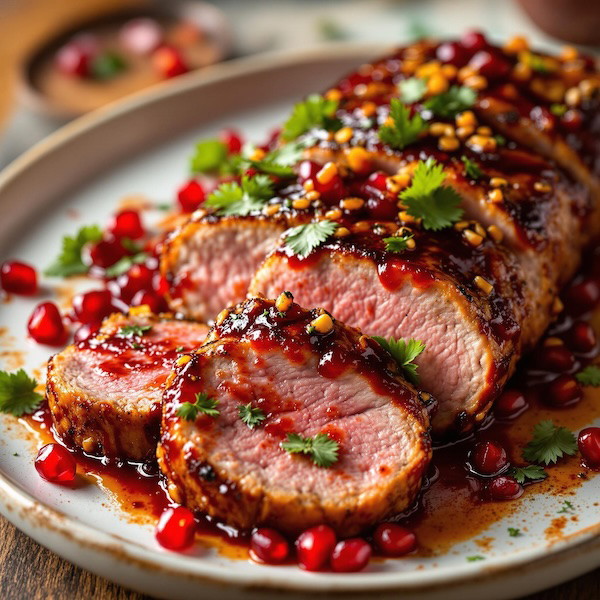 Pork Tenderloin with Pomegranate Blood Orange Glaze