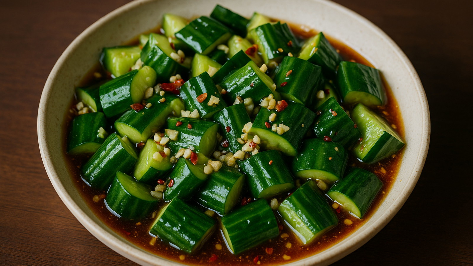 Image of Concombre à l'ail et au vinaigre