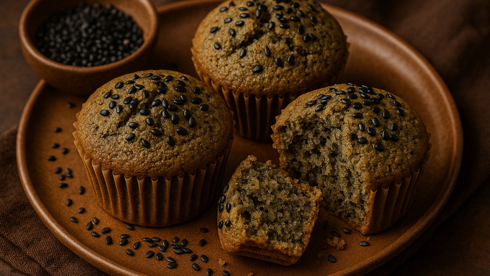 Image of Muffins au sésame noir