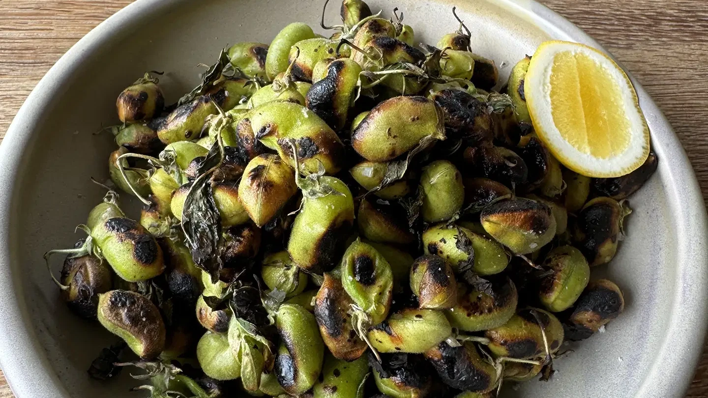 Image of Charred Fresh Chickpeas Mint & Lemon