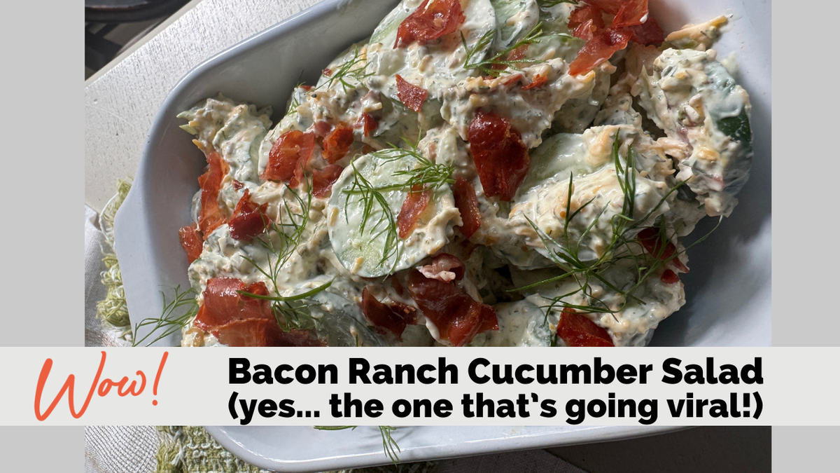 Cheesy Bacon Ranch Cucumber Salad