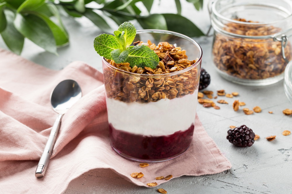 Blackberry and Blueberry Jam Parfait