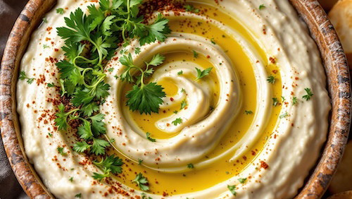 Image of Baba Ganoush with Za atar and Paanch Phoran