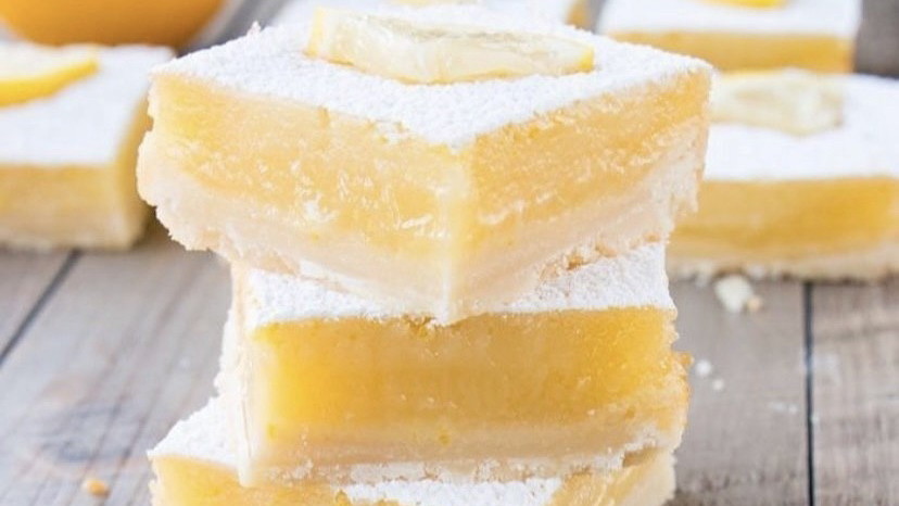 Image of Lush Lemon Basil Bars with Lavender Glaze