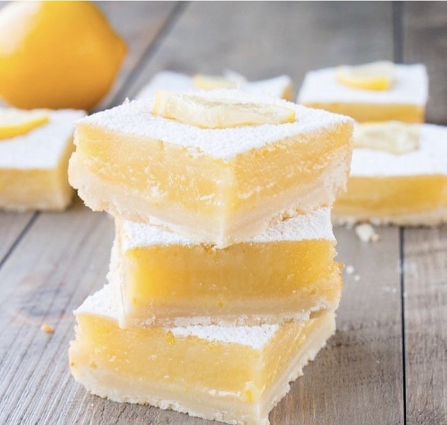 Image of Lush Lemon Basil Bars with Lavender Glaze
