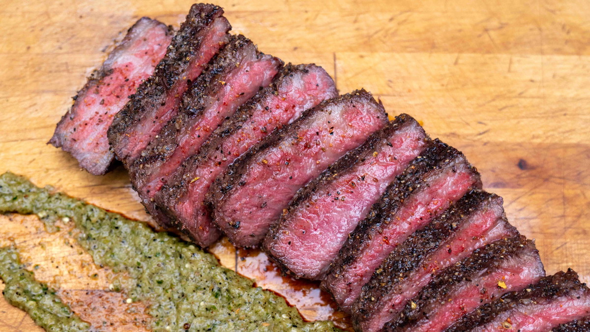 Zabuton Steak with Charred Salsa Verde