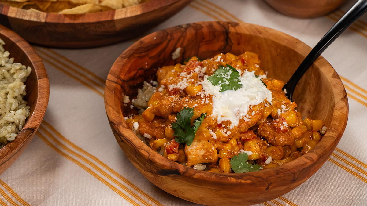 One Pan Mexican Street Corn Chicken