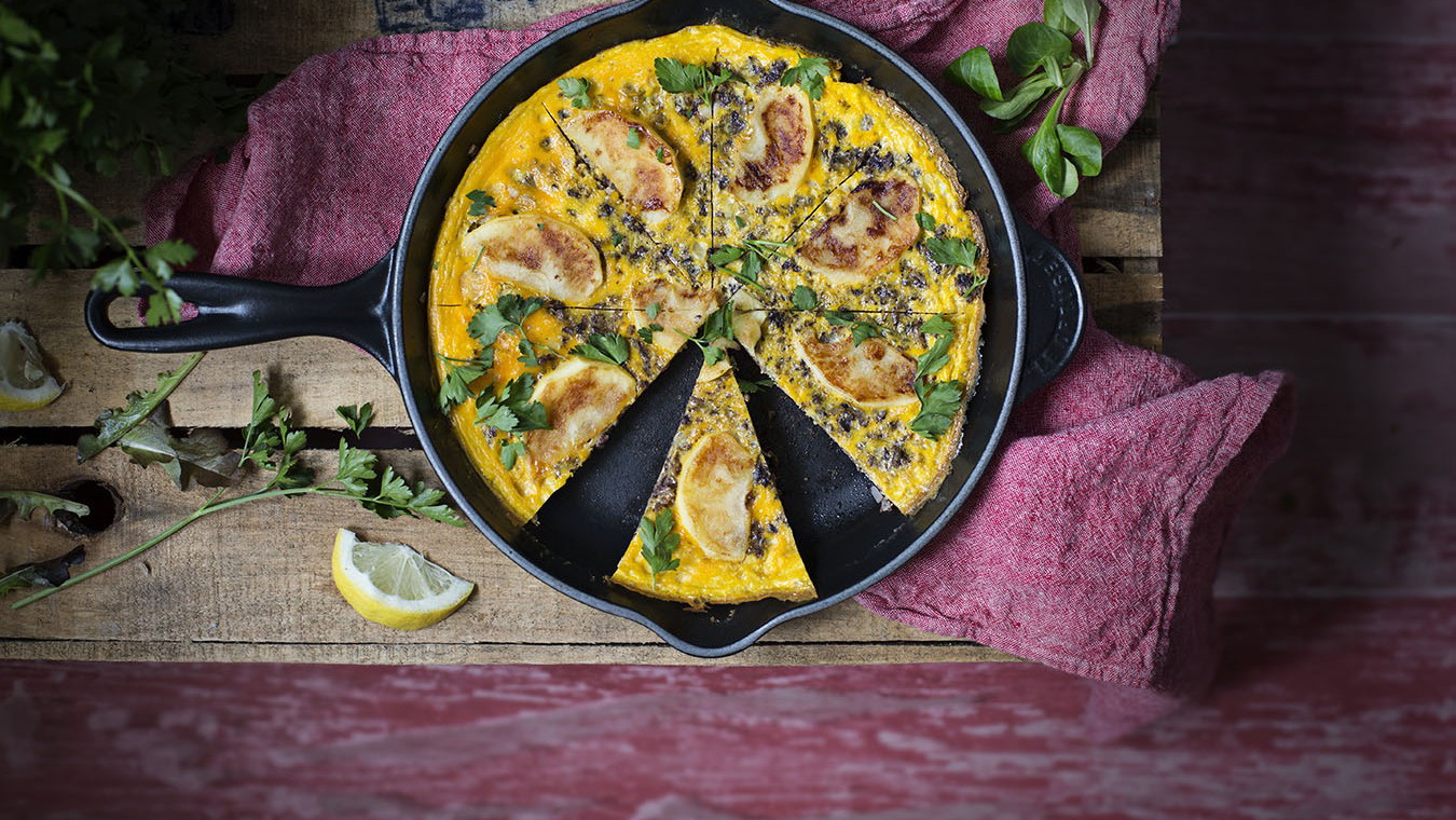 Image of Frittata de morcilla y manzana caramelizada