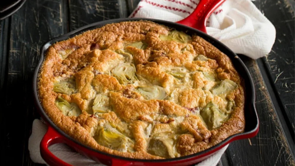 Image of Frittata de alcachofas con jamón