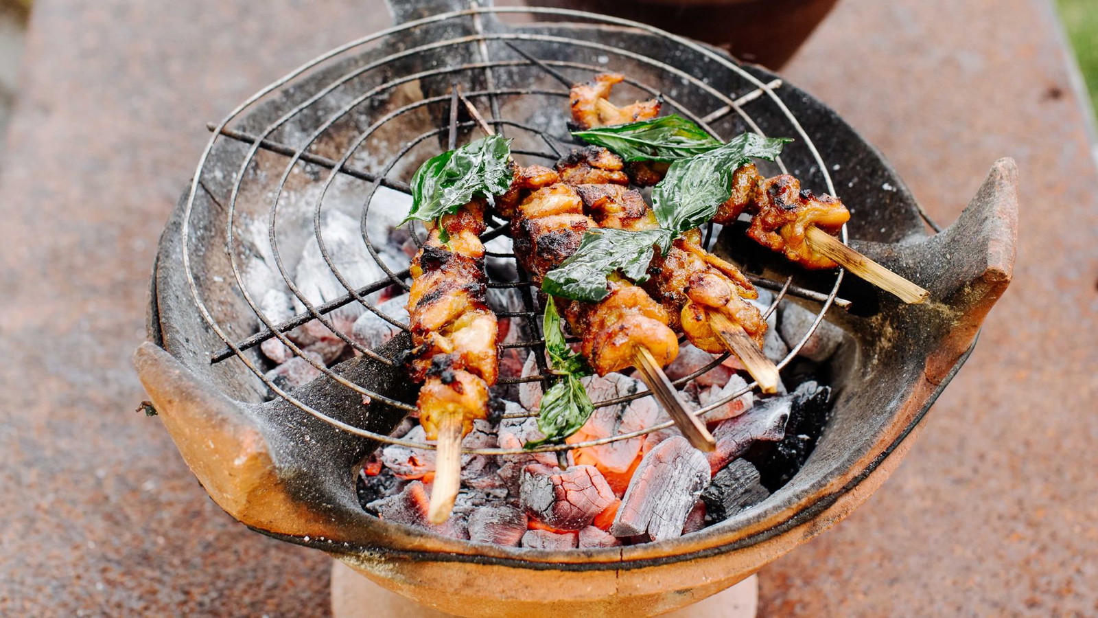 Image of Thai-Hähnchenspieße mit grüner Currypaste