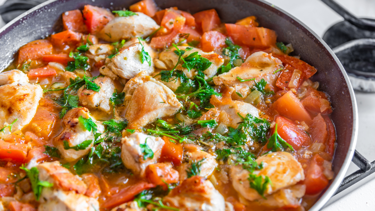 Image of Mediterranean Chicken with Herb Whipped Feta and Blistered Tomatoes