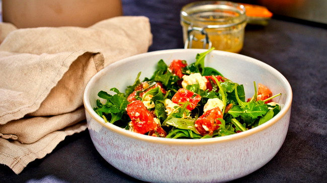 Image of Wassermelone Feta Salat mit Honig-Senf Dressing