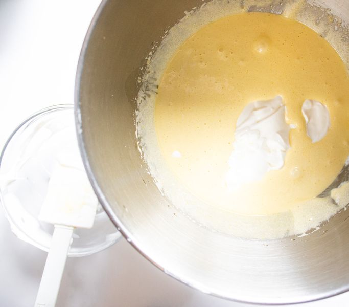 Image of Add in flour and sour cream 