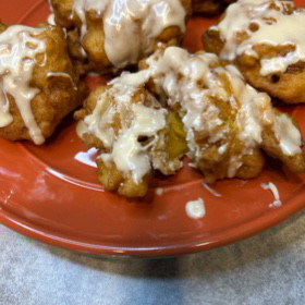 Image of 🍑 Easy Homemade Peach Fritters with Maple-Almond Glaze
