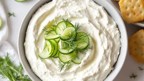 Image of Cashew Cucumber Dip with Lemon Dill Seasoning