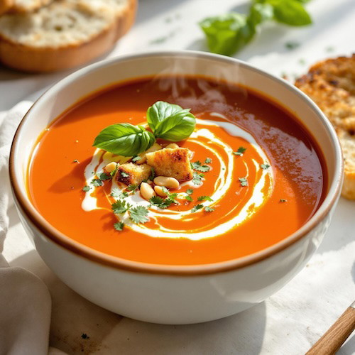 Dairy Free Cream of Tomato Soup with Coriander Fennel Seasoning