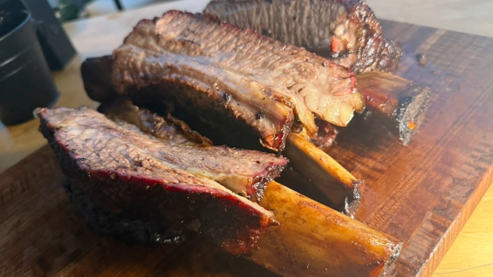 Image of Pellet Smoked Dino Ribs with Balsamic Glaze & Big Poppa Rub