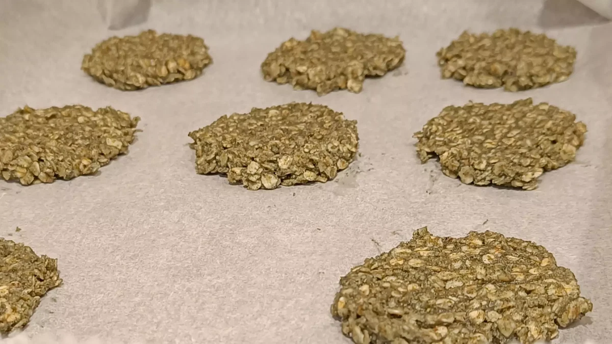 Oat crisps with nettle-bilberry