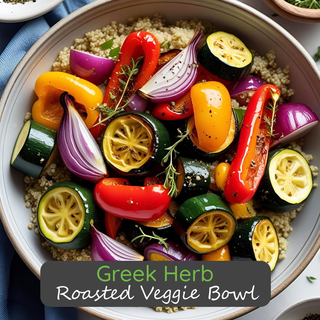 Image of Greek Herb Roasted Veggie Bowl