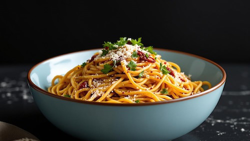 Image of Pasta with Garlic and Chili Crisp