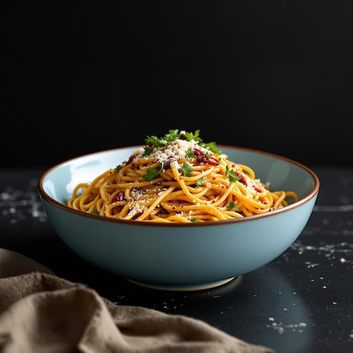 Pasta with Garlic and Chili Crisp