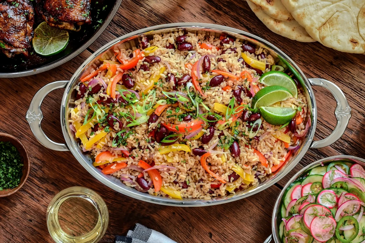 Island-Inspired Rice with Red Beans and Peppers