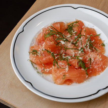 ocean trout gravlax w/ lemon oil, horseradish & sorrel