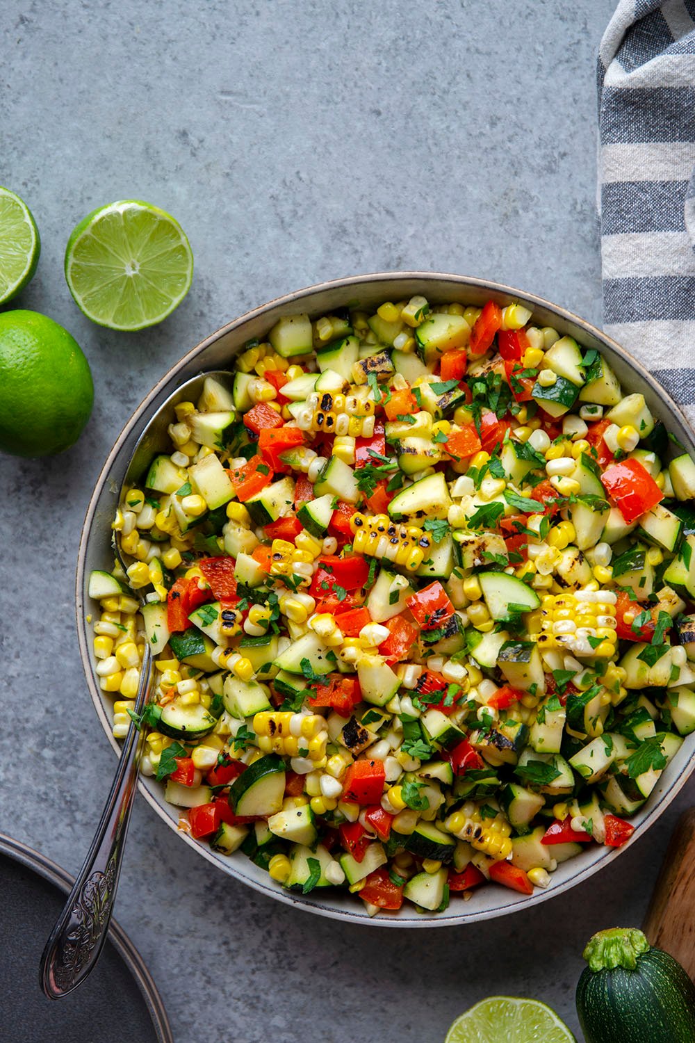 Charred Corn & Zucchini Summer Salad
