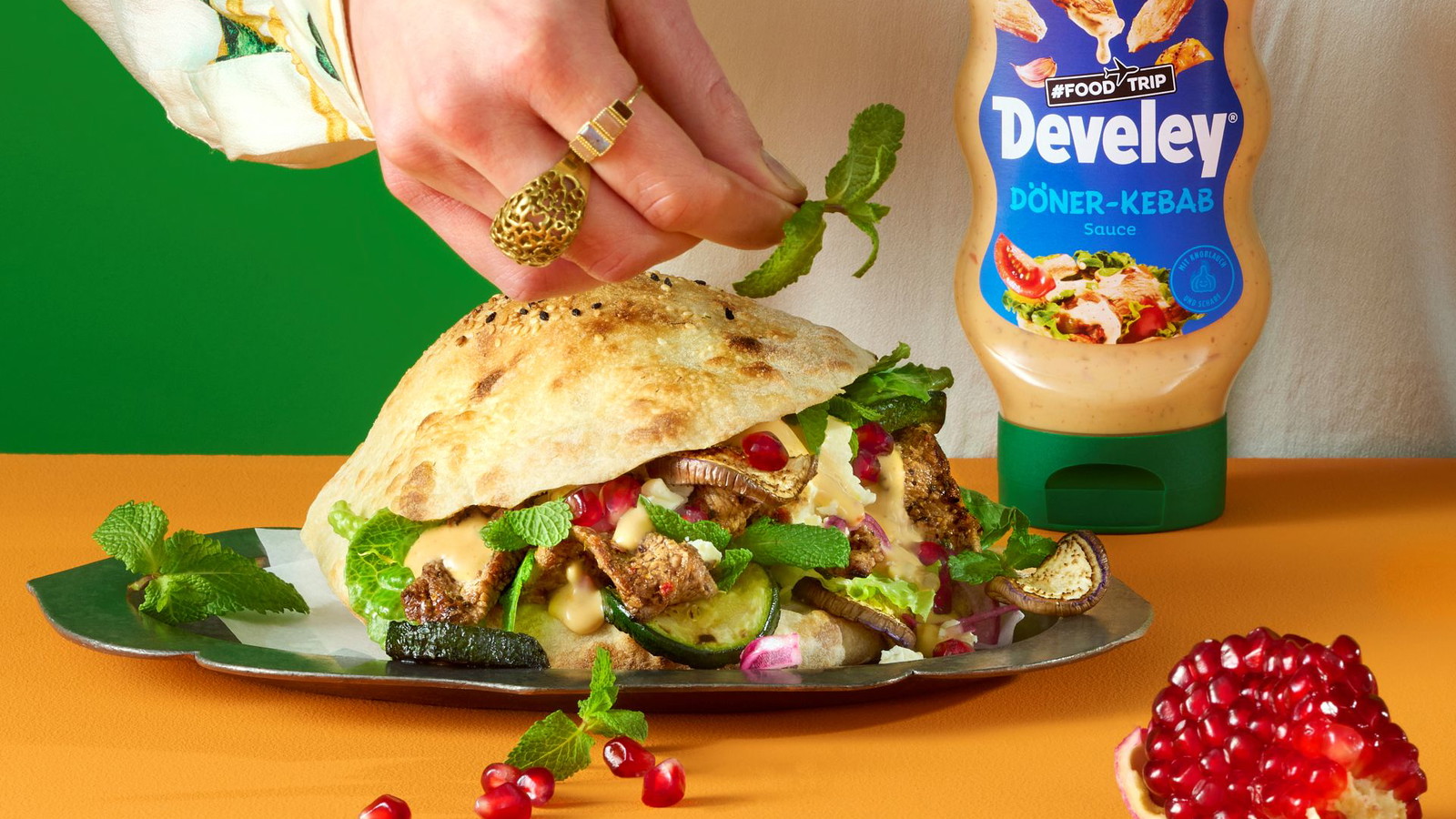 Kalbs-Kebap-Sandwiches mit Grillgemüse