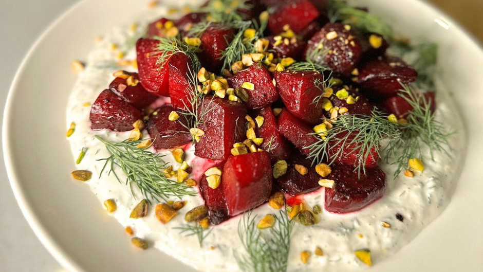 Image of Roasted Beets with Herbed Yogurt & Crunchy Pistachios