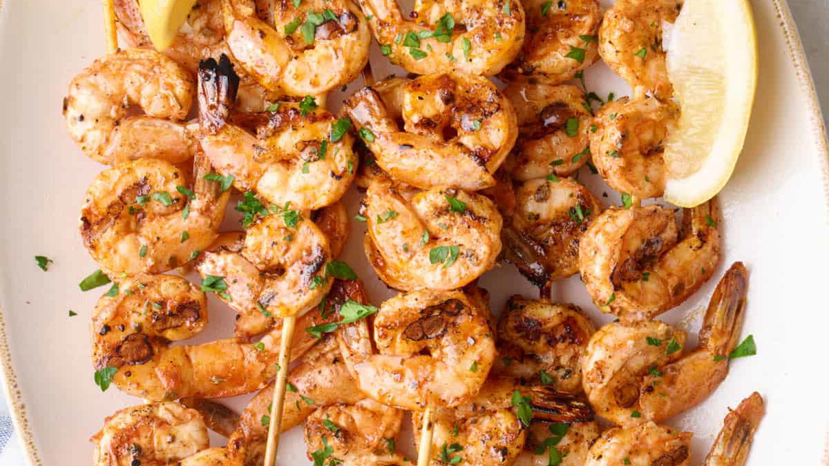 Image of Marinade: Basil & Watermelon Grilled Shrimp Skewers
