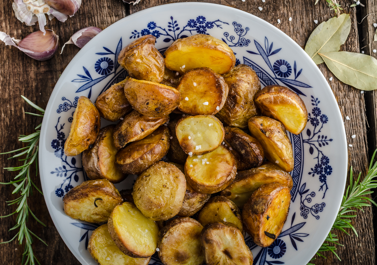 Roasted Garlic Crusted Potatoes