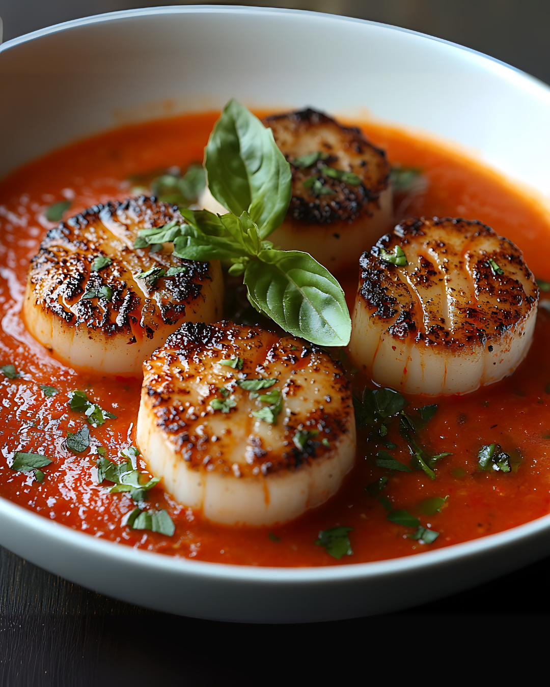 Gazpacho mit Jakobsmuscheln