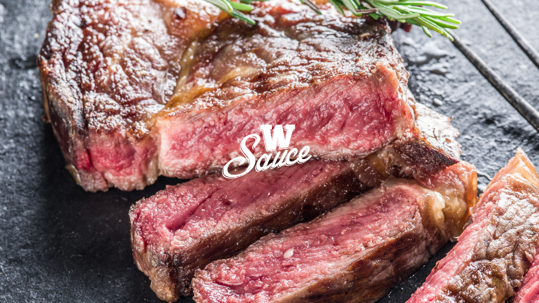 Image of REVERSE-SEARED RIBEYE WITH W SAUCE DIP