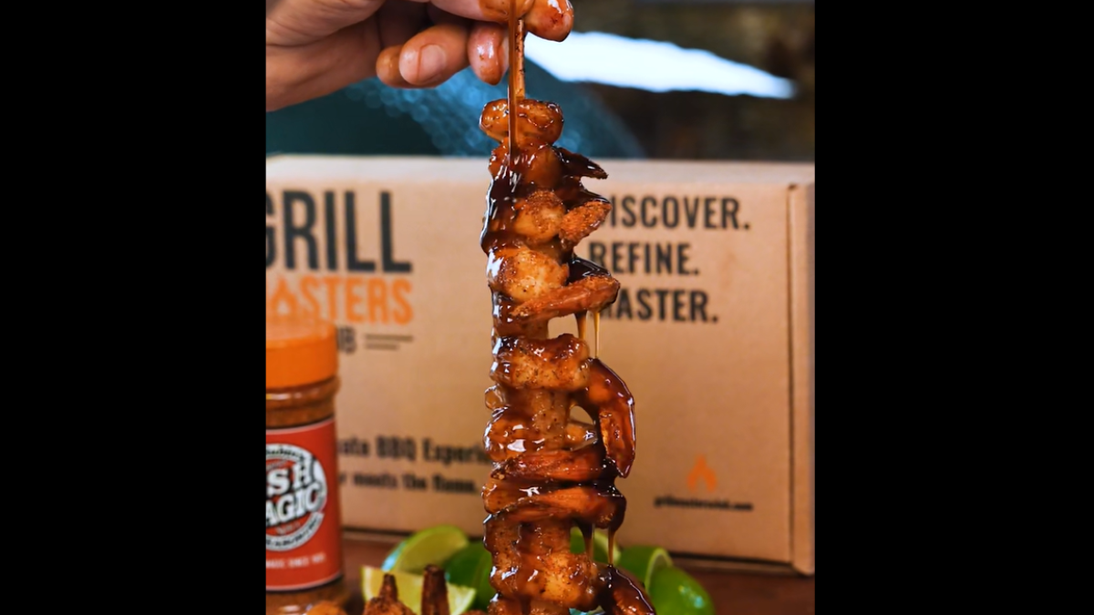 Image of Grilled Teriyaki Shrimp & Pineapple Skewers