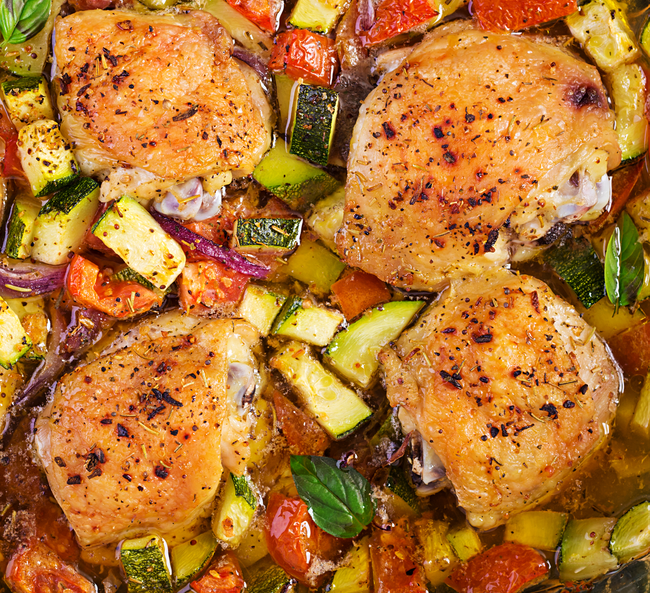 Image of Roasted Red Rocks Sheet Pan Chicken & Veggies