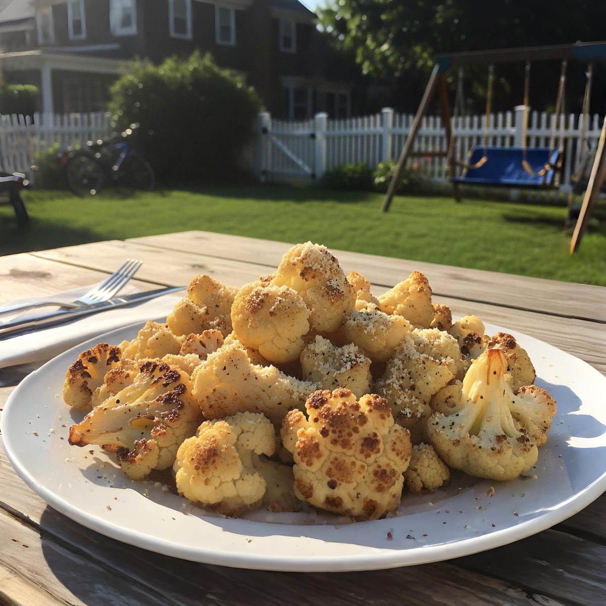 Healthy Cheesy Roasted Cauliflower Bites 