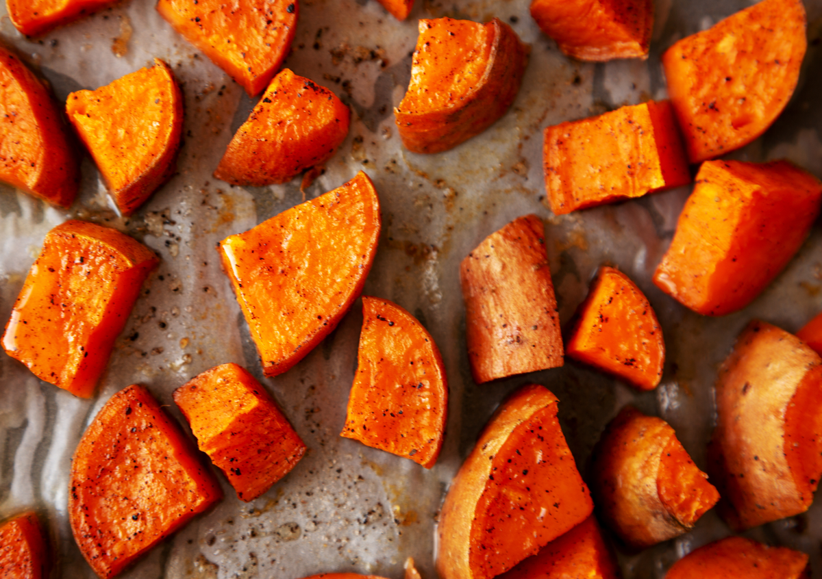 Al Pastor Spiced Roasted Sweet Potatoes