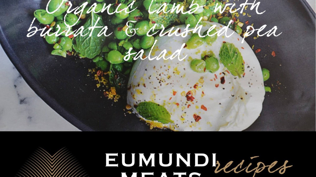 Image of Organic Lamb with Burrata & Crushed Pea Salad