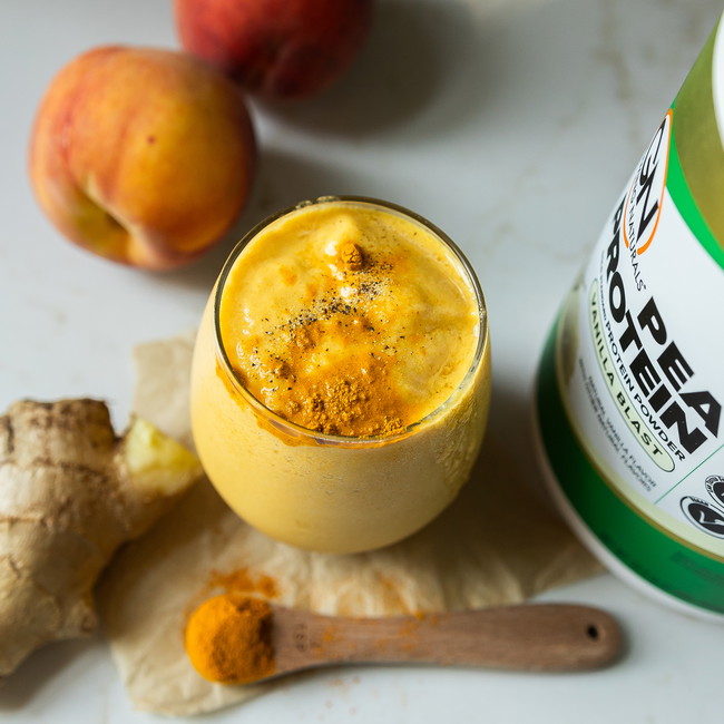 Image of High-Protein Peach Ginger Turmeric Smoothie
