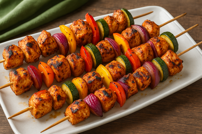 Image of Grilled Chicken Skewers with Veggies